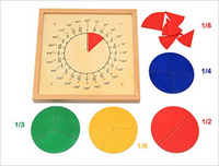 Montessori Wooden Circle Fractions Math Board