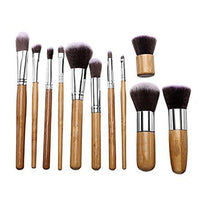 10 Piece Bamboo Cosmetic Brush Set
