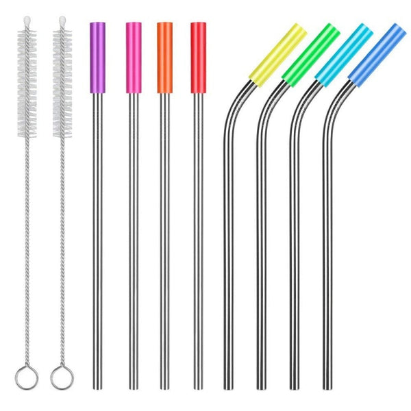 8 pc Plastic-free Stainless Steel Straws